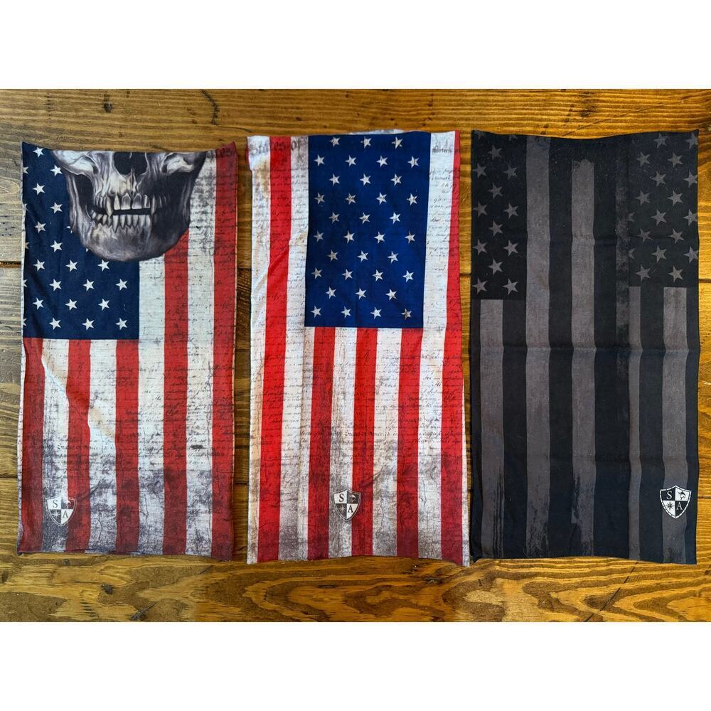 3 SA Salt Armour Blackout American Flag Face Mask Shield Balaclava Neck Gaiter